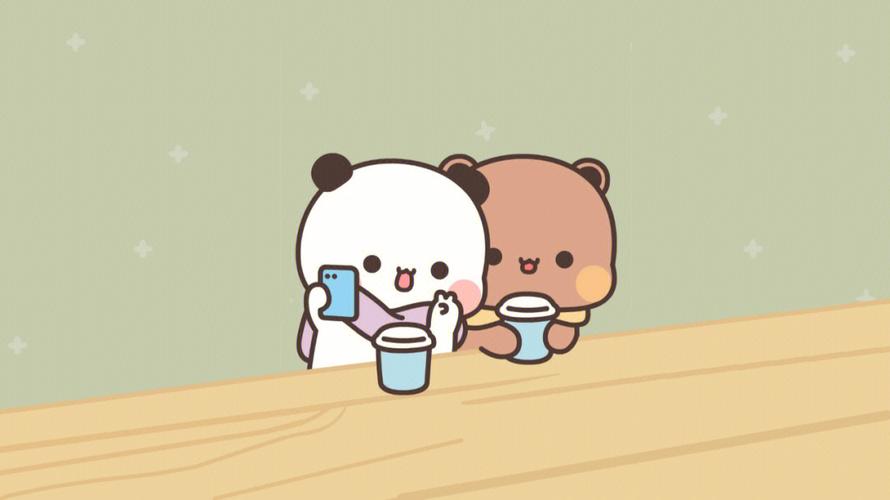 一二和布布喝奶茶